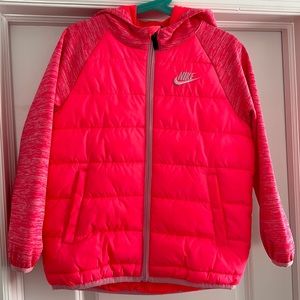 Nike Girls Pink Hooded Windbreaker Jacket size 6/M